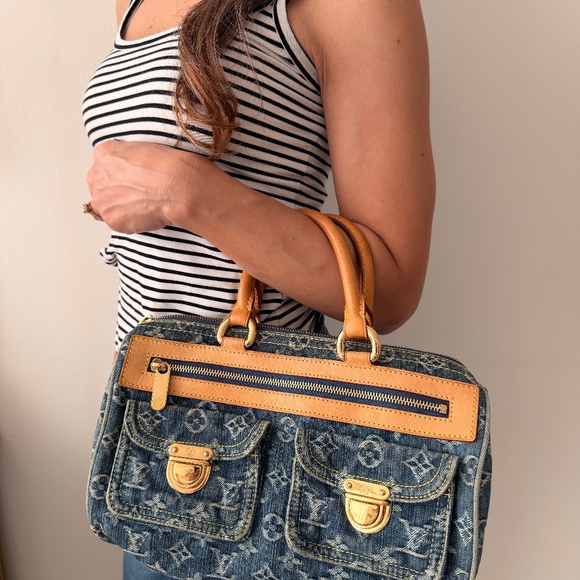 Louis Vuitton Monogram Denim Neo Speedy Handbag in Blue - Picture 4 of 10